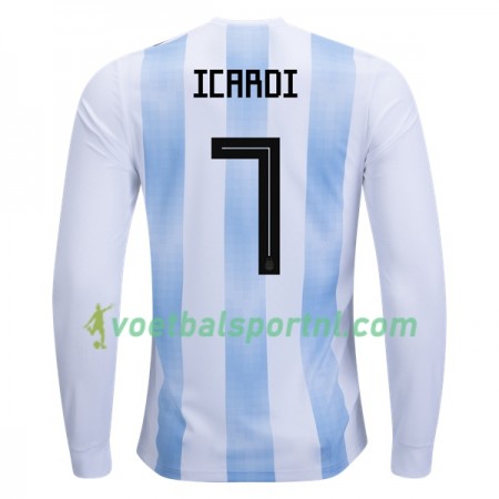 Argentinië Icardi 7 Thuis Shirt WK voetbal 2018 L/S